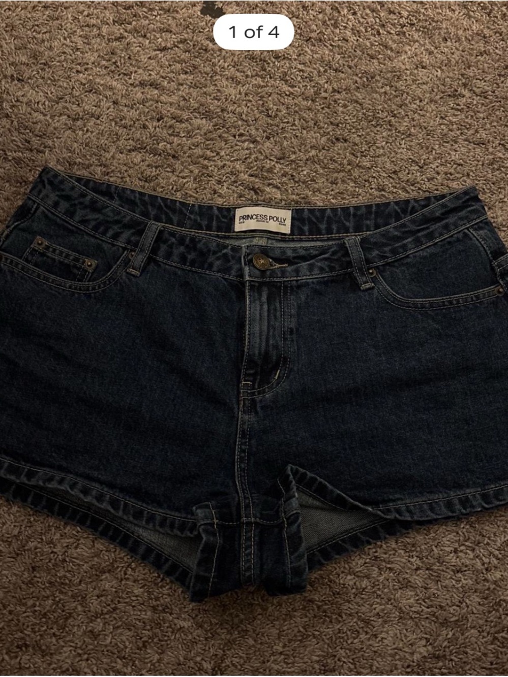 Princess Polly Dark Indigo High-Rise Denim Shorts